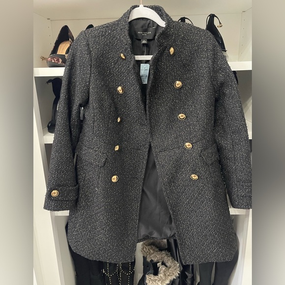 NWT Ann Taylor Double Breasted Tweed Military Coat
Size XS Petite - Picture 10 of 15